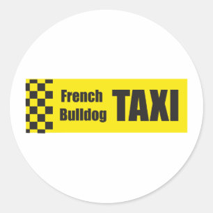 Taxi Franse Bulldog Ronde Sticker