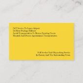 Taxi Geel Cabine Visitekaartje (Achterkant)