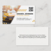 Taxi | Gele kool | Visitekaartje QR-code (Voorkant / Achterkant)