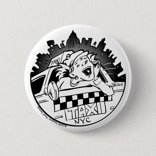Taxi Girl_Button Ronde Button 5,7 Cm (Voorkant)