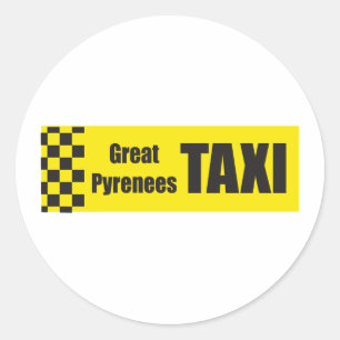 Taxi Grote Pyreneeën Ronde Sticker