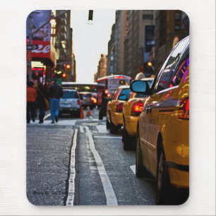 Taxi line-up in NYC, foto gemaakt door: Joe Danton Muismat