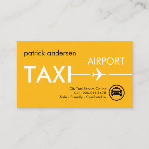 Taxi Luchthavenservice Vliegtuig Startbaan Visitekaartje