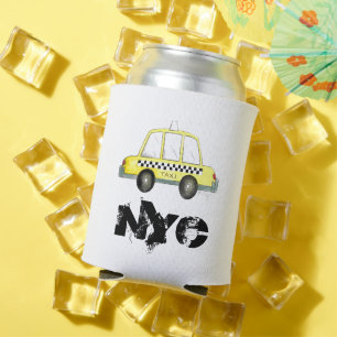 Taxi NYC Yellow New York City Checkered Cab Car Blikjeskoeler