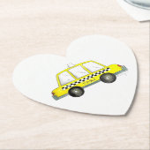 Taxi NYC Yellow New York City Checkered Cab Print Kartonnen Onderzetters (Gekanteld)