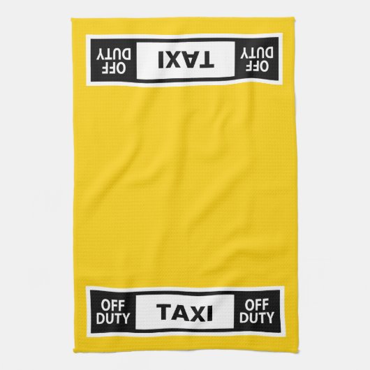 Taxi Off Duty Geel Theedoek (Verticaal)