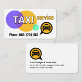 Taxi Radius Circles Cab Service Visitekaartje (Voorkant / Achterkant)