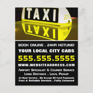 Taxi Sign Reflection, Taxi Cab Firm and Price List Flyer
