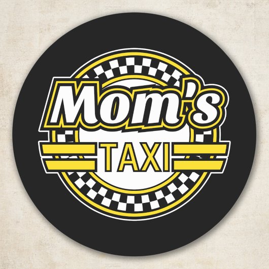 Taxi Sign van mama Ronde Sticker