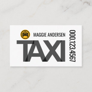 TAXI Silhouet Reclame Rijdt Visitekaartje