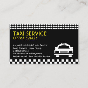 Taxi station/chauffeur, prijslijst visitekaartje