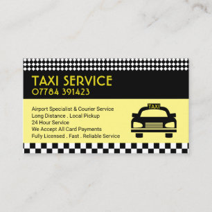 Taxi station/chauffeur, prijslijst visitekaartje
