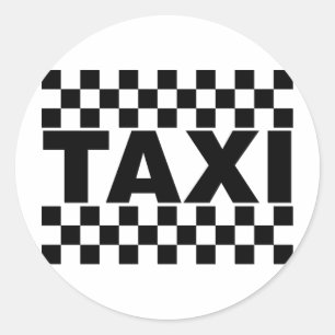 Taxi ~ Taxi Cab ~ Car voor huren Ronde Sticker