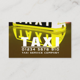 Taxi Teken Reflectie, Taxi Cab Firm, Prijslijst Visitekaartje
