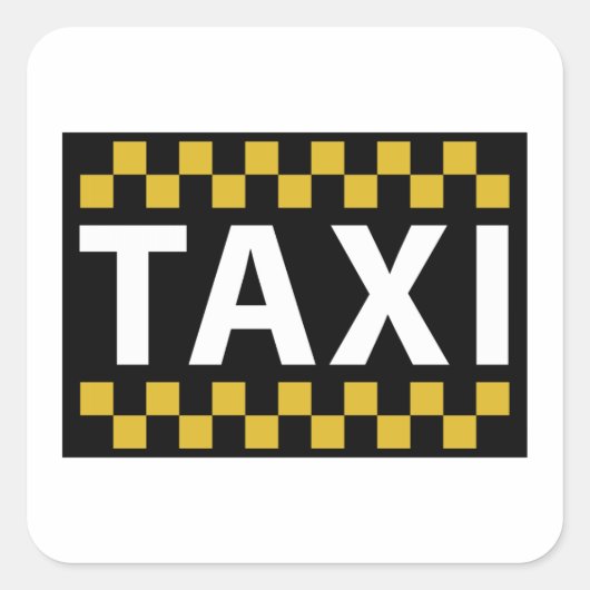 Taxi Vierkante Sticker (Voorkant)