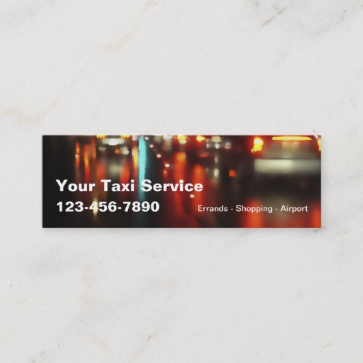 Taxi-Visitekaartjes Mini Visitekaartje (Voorkant)