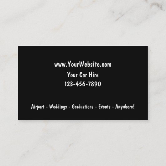 Taxi-Visitekaartjes Visitekaartje (Achterkant)