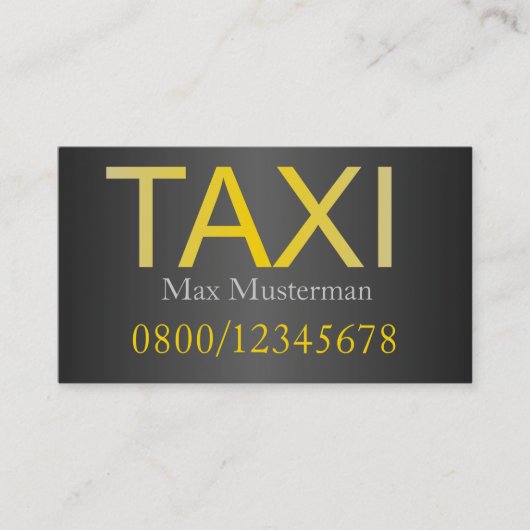 TAXI Visitenkarten Visitekaartje (Voorkant)