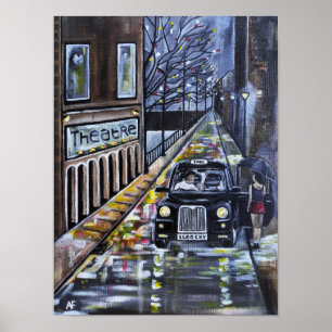 Taxi voor Kate Schilderij van Alfred Fox Poster