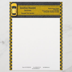 Taxi Yellow Business Cab Driver Service Briefhoofd