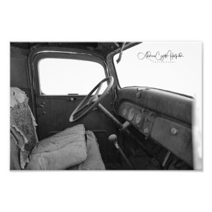 Taxi zwart-wit foto afdruk