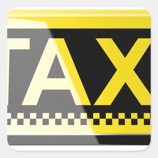 Taxibord Vierkante Sticker (Voorkant)