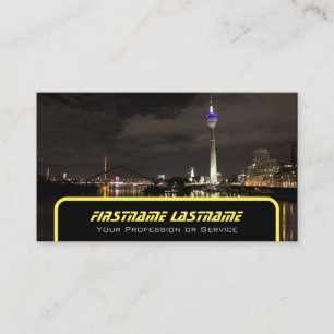 taxichauffeur gele taxineonverlichting visitekaartje