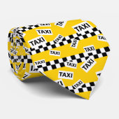 Taxichauffeur New York Yellow Cab Checkerboard Fun Stropdas (Opgerold)