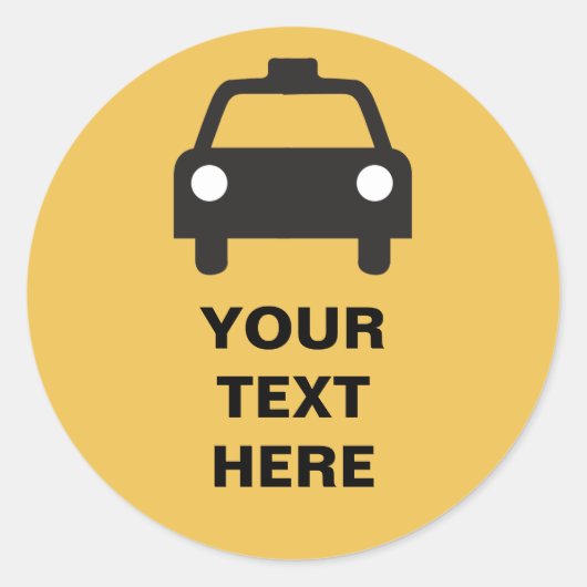 Taxipictogram met aangepaste tekst Transport stick Ronde Sticker (Voorkant)