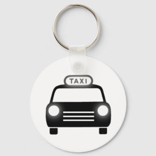 Taxi's in zwart-wit sleutelhanger