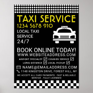 Taxistation, taxibusfirma Adverteren Poster