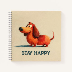 Tay Happy Dog – Schattige positieve citaat kunst Notitieboek