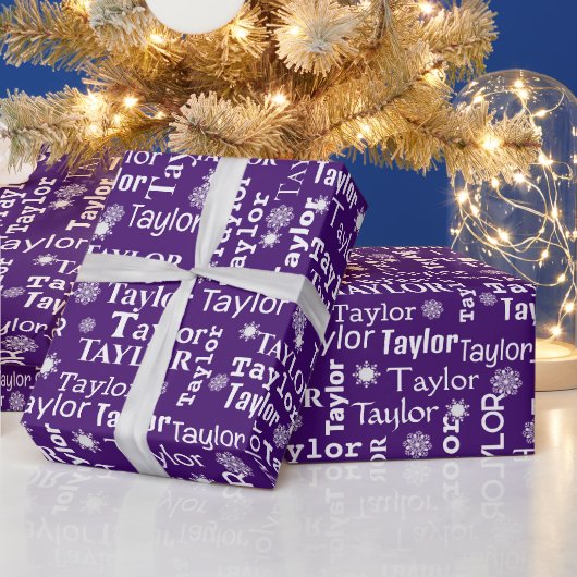 TAYLOR Aangepaste naam met sneeuwvlokken Cadeaupapier (Feestdagen)