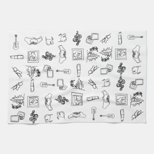 Taylor Eras Line Dessin Serviette de cuisine (Horizontal)