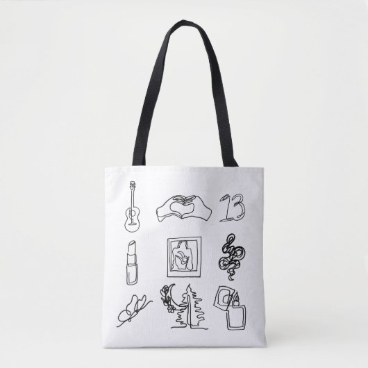 Taylor Eras Line Drawing Canvas tas Fan Art (Voorkant)
