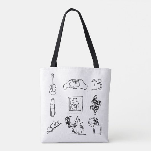 Taylor Eras Line Drawing Canvas tas Fan Art (Achterkant)