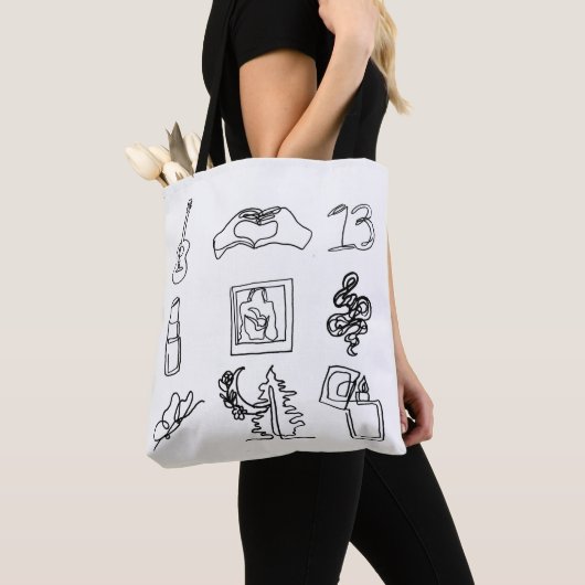 Taylor Eras Line Drawing Canvas tas Fan Art (Dichtbij)