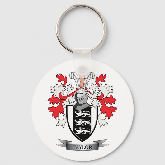 Taylor Family Crest Coat of Arms Sleutelhanger (Voorkant)
