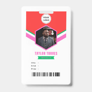 Taylor ID photo de l'employé Badge du gestionnai