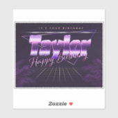 Taylor Name Vorname lila retro Sticker Geburtstag (Vel)