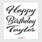 Taylor Nom Prénom Anniversaire de Black Sticker (Feuille)
