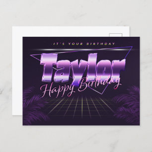 Taylor Nom Prénom Anniversaire de la carte postale