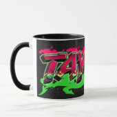 Taylor prénom Graffiti red Green Tasse (Gauche)