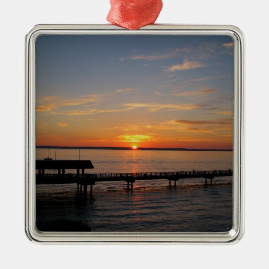 Taylor Street Dock Sunset Metalen Ornament (Voorkant)
