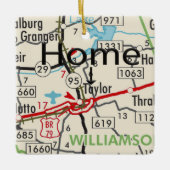 Taylor TX Map Keramisch Ornament (Voorkant)
