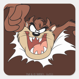 TAZ™ breekt door pagina Vierkante Sticker