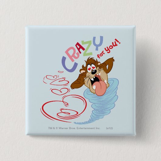 TAZ™ Crazy naar jou! Vierkante Button 5,1 Cm (Voorkant)