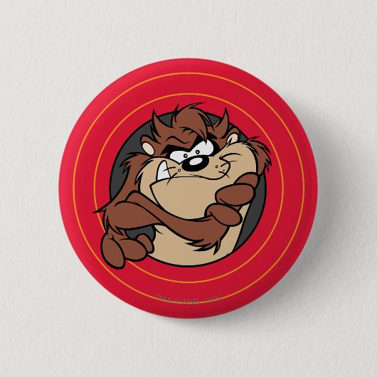 TAZ™ Door LOONEY TUNES™ Cirkels Ronde Button 5,7 Cm (Voorkant)