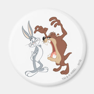 TAZ™ en BUGS BUNNY™ Niet eens met de knipperende o Magneet