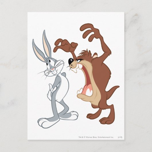 TAZ™- en BUGS BUNNY™-software niet eens ingebouwd  Briefkaart (Voorkant)